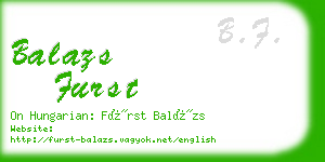 balazs furst business card